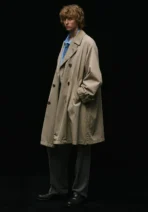 A.Presse Vintage Trench Coat Ecru Wearing View