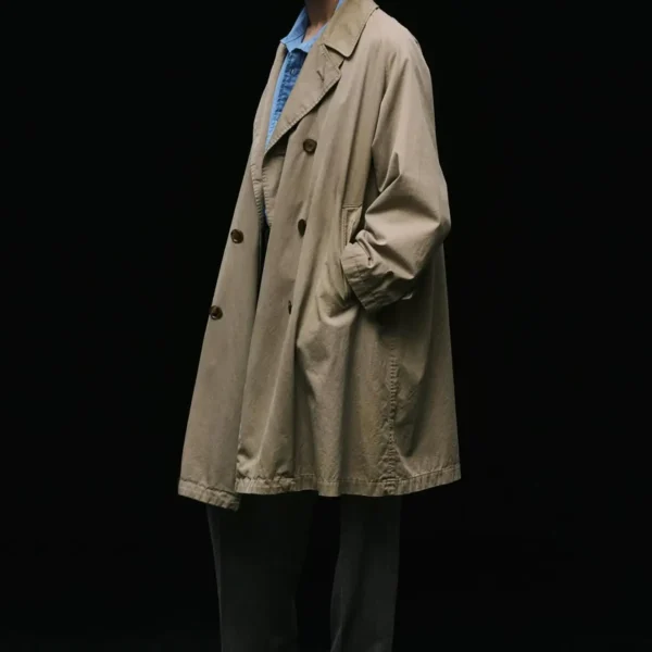 A.Presse Vintage Trench Coat Ecru Wearing View