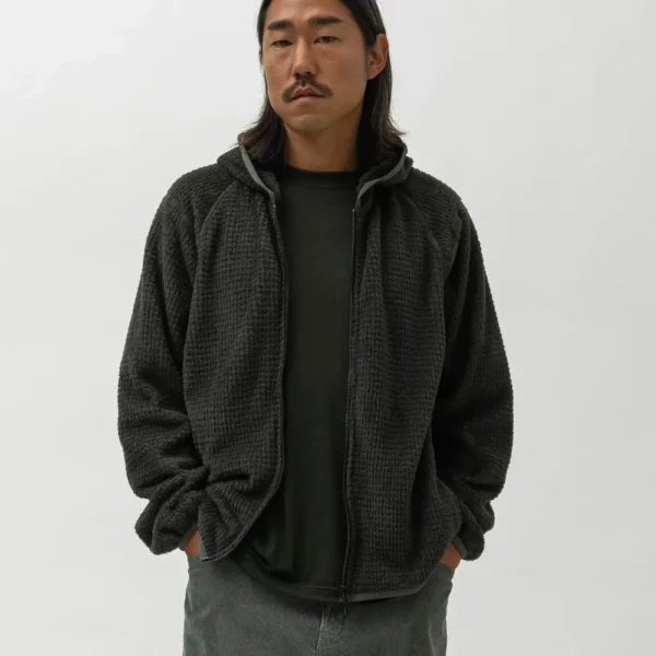 A.pressse Ascent Hoodie Polartec Alpha Fleece Peat worn side view