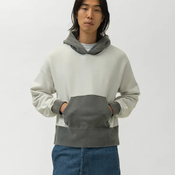 Model Wearing A.pressse Fellow Hoodie P.O. 2-Tone Crash Black