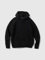 A.pressse Highland Hoodie Merino Wool Cashmere Black front view