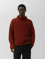 A.pressse Scarlet Perforated Knit Top worn side profile