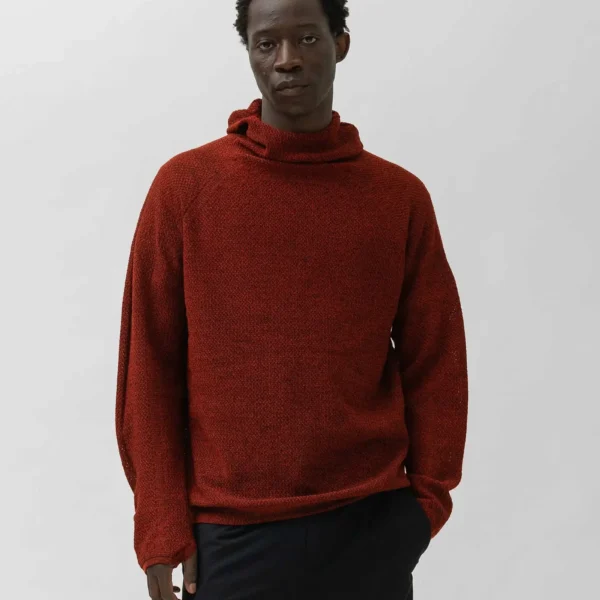 A.pressse Scarlet Perforated Knit Top worn side profile