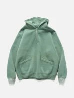A.pressse Sailor Hood Half Zip Sweatshirt Green front view