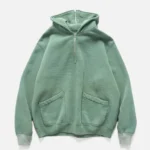 A.pressse Sailor Hood Half Zip Sweatshirt Green front view