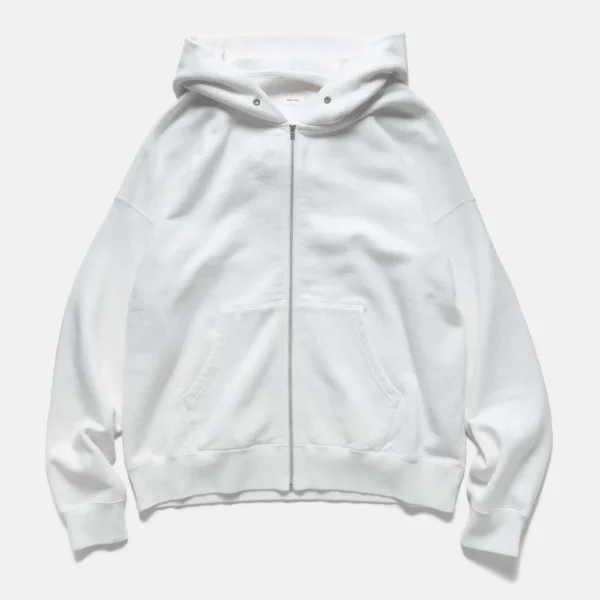 A.pressse Ultimate Jumbo SB Hoodie F.Z. White front view