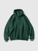 A.pressse Vintage Zip Sweat Hoodie Green front view