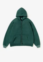 A.pressse Vintage Zip Sweat Hoodie Green front view