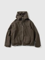 A.pressse Wool Flannel Hoodie in Brown Front View