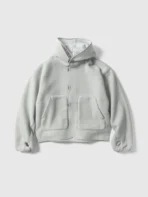 A.pressse Wool Fleece Hoodie Natural Gray front view